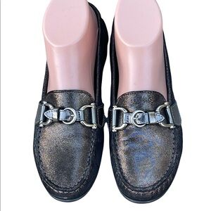 AGL Attilio Giusti Leombruni Jenah Grey Leather‎ driving Loafers size 36(6) USA